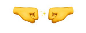 Emojis Poings symbolisant l'esprit d'équipe